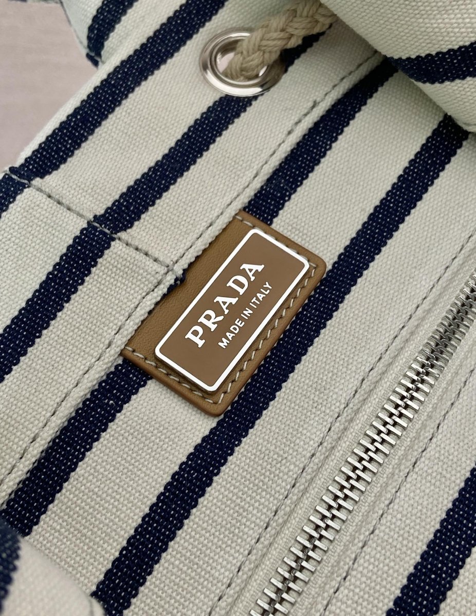 Striped Canvas Drawstring Duffel Bag – Nautical - Inspired Travel Essential