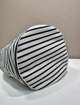 Striped Canvas Drawstring Duffel Bag – Nautical - Inspired Travel Essential