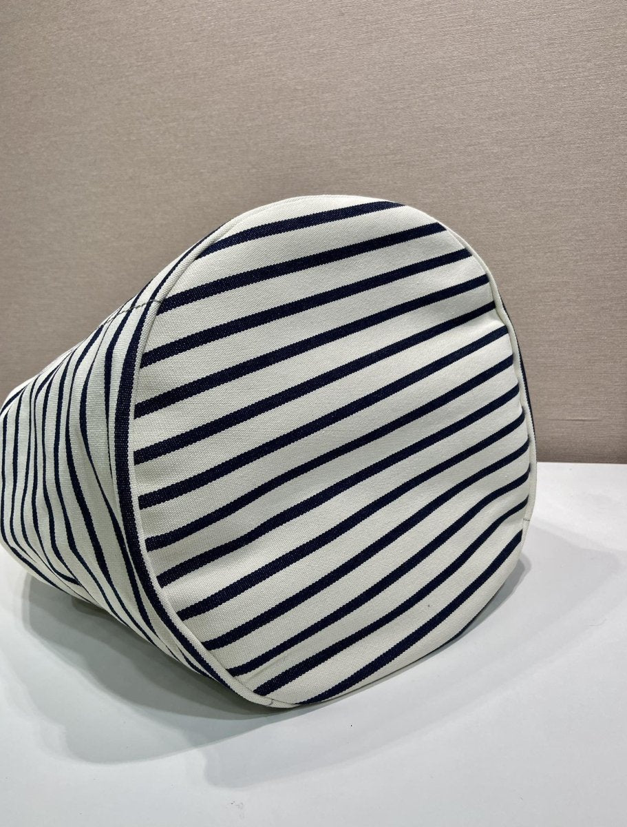 Striped Canvas Drawstring Duffel Bag – Nautical - Inspired Travel Essential