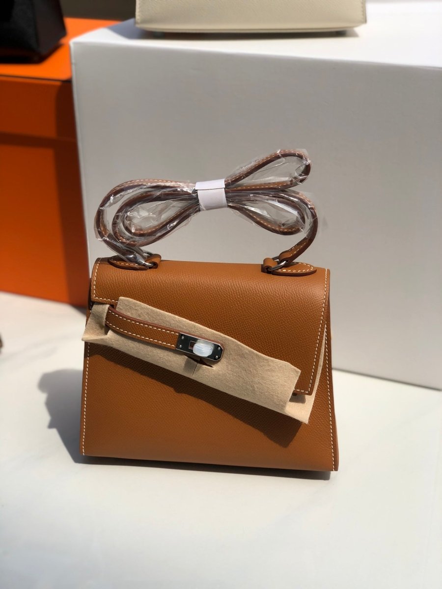 Structured Mini Sellier Handbag with Gold - Tone Detailing