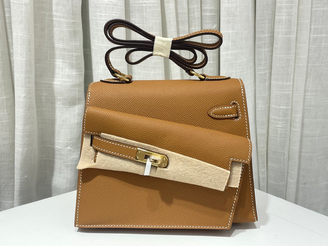 Structured Mini Sellier Handbag with Gold - Tone Detailing