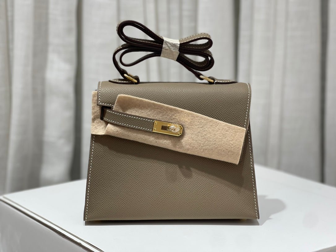 Structured Mini Sellier Handbag with Gold - Tone Detailing