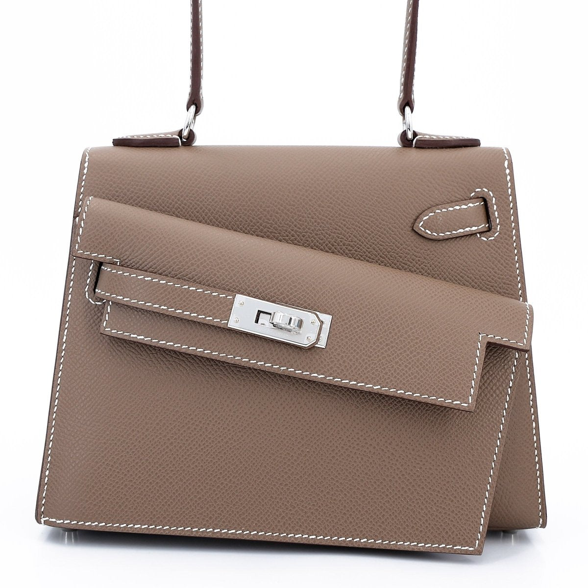 Structured Mini Sellier Handbag with Gold - Tone Detailing