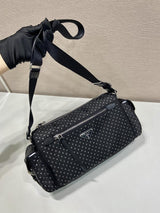 Studded Re - Nylon Shoulder Bag – Fashionable Rivet Design