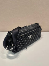 Studded Re - Nylon Shoulder Bag – Fashionable Rivet Design