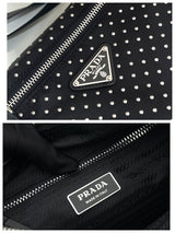 Studded Re - Nylon Shoulder Bag – Fashionable Rivet Design