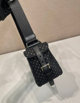 Studded Re - Nylon Shoulder Bag – Fashionable Rivet Design