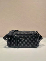 Studded Re - Nylon Shoulder Bag – Fashionable Rivet Design